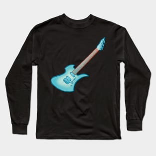 Blue green electric guitar Long Sleeve T-Shirt